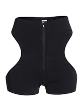 Women Zip Front Cut Out Breathable Hip Lift High Waist Panty Body Shaper Shapewear