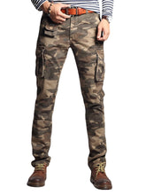 Men's Fashion Cargo Pants Multi Pockets Outdoors Camo Style Casual Cargo Pants