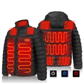 Unisex USB Heated Vest with 11 Zones, Dual-Control, Winter Warm Jacket for Skiing