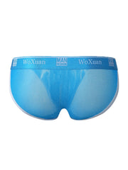 Mens Patchwork Breathable Lightweight Ice Silk MId Waist Stretch Briefs