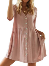 Women's Cotton Blend V-Neck Short Sleeve Nightgown - Simple, Comfortable Loungewear for Spring/Summer