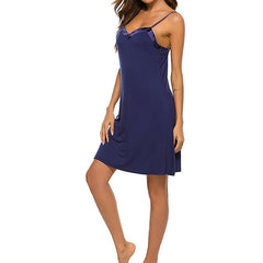 Women's Modal Pajamas Nightgown Sleeveless Backless Square Neck Spring Summer Comfort