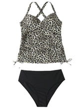 Women's Swimwear Tankini 2 Piece Normal Swimsuit Halter 2 Piece Printing Leopard Black Yellow Army Green Navy Blue Blue Tank Top Bathing Suits Sports Beach Wear Summer