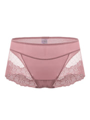 Plus Size Women Floral Jacquard Fishnet See Through Elastic Thin Panties