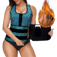 Women Sweat Sauna Suit Body Shaper Men Vest Thermo Neoprene Trainer Sliming Waist Belt Tracksuit Black