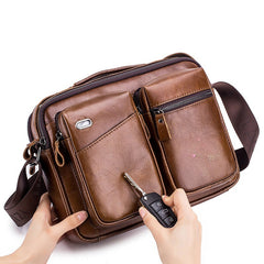 Men Genuine Leather Crossbody Bag