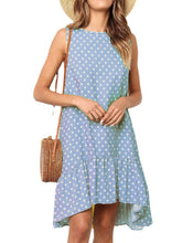 Daily Casual Polka Dot Print Sleeveless Loose Midi Dress