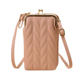 Women Faux Leather Fashion Multifunction Waterproof Crossbody Bag Brief Phone Bag