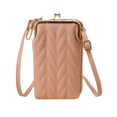 Women Faux Leather Fashion Multifunction Waterproof Crossbody Bag Brief Phone Bag