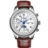 Masculino Multi-Functional Luminous Double Calendar Waterproof Men Stainless Steel Strap Mechanical Watch