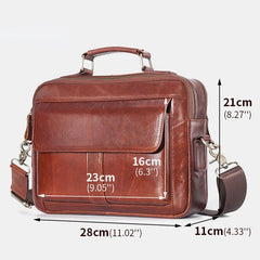 Men's Genuine Leather Business Crossbody Shoulder Bag