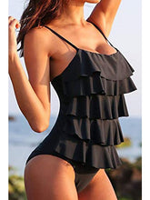 Women's Swimwear One Piece Monokini Bathing Suits Normal Swimsuit Backless Tummy Control Ruffle Pure Color Black Strap Bathing Suits New Stylish Vacation / Sexy / Modern / Spa