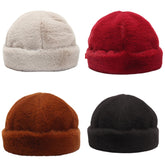Women's Adjustable Winter Fur Hat - Soft, Warm, Brimless Design