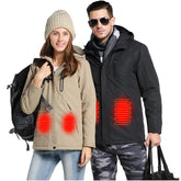 Electric Heated Coat USB Charging Smart Winter Jacket Men & Women Outdoor Hiking Waterproof