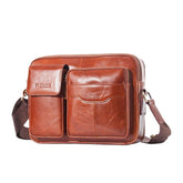 Men Genuine Leather Large Capacity Crossbody Bag Business For Outdoor