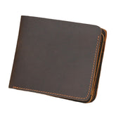 Men Genuine Leather Vintage Durable Light Weight Wallet Retro Business Tri-fold Wallet