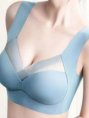 Women's Wireless Bras Fixed Straps Full Coverage V Neck Breathable Pure Color Pull-On Closure Casual Daily Nylon 1PC Pink Bras & Bralettes