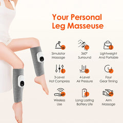 Electric Calf & Leg Massager with Heat for Blood Circulation, Air Pressure Muscle Relaxation Machine