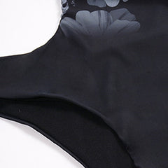 Women's Swimwear One Piece Monokini Bathing Suits Normal Swimsuit Open Back Printing Floral Leopard White Black Gray Yellow Fuchsia V Wire Bathing Suits New Vacation Fashion / Modern / Padded Bras