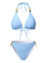 Women's Swimwear Bikini 2 Piece Normal Swimsuit Glitter Solid Color White Black Blue Purple Yellow Plunge Bathing Suits Sexy Vacation Fashion / New / Padded Bras