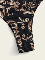 Women's Swimwear One Piece Monokini Normal Swimsuit Tummy Control Open Back Printing Floral Dusty Blue Underwire Padded Strap Bathing Suits New Vacation Sexy