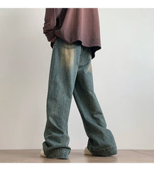 Men's Distressed Vintage Wide-Leg Jeans – Oversized Baggy Denim Trousers for Casual Streetwear