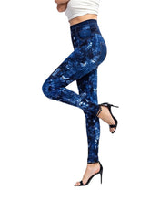 Women's High Waist Print Comfort Denim Pants