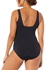 Women's Swimwear One Piece Monokini Bathing Suits Normal Swimsuit Tummy Control Hole Stripe