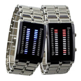 Binary LED Display Men Business Luminous Waterproof Electronic Digital Watches