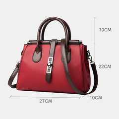 Women PU Leather Medium Capacity Solid Color Multi-carry Handbag Crossbody Shoulder Bag