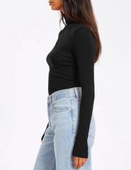 Women's Turtleneck Long Sleeve Shirts Fall Fashion Basic Layering Slim Fit Soft Thermal Underwear Tops