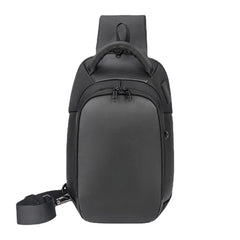 Men's Waterproof Crossbody Bag with USB & Headphone Port - Large Capacity