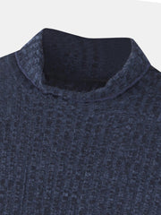 Women High Neck Solid Color Long Sleeve Casual Sweater Dress