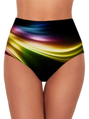 Women's Gradient High-Waisted Swim Cover-Up - Black, Sporty, Fashionable Beachwear