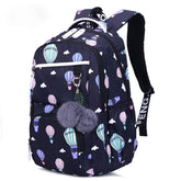 women fluffy ball print anti theft multifunction laptop bag backpack