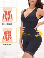 Plus Size Women Tommy Control Hip Lifting Zip Front Open Crotch Lace Trim Bodysuits