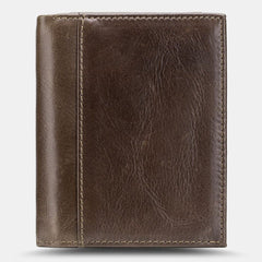 Men Genuine Leather Multi-card Slot RFID Anti-theft Thin Card Holder Money Clip Wallet Driver's License