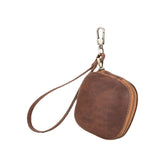 Men Genuine Leather Key Wrist Band Vintage Coin Bag Purse Wallet