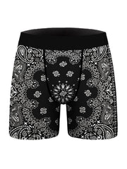 Mens Funny Allover Graffiti Heat Pint U Convex Breathable Boxer Briefs Mid Waist Underwear
