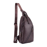 Genuine Leather Chest Bag Shoulder Crossbody For Men