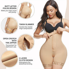 Shapewear for Women Tummy Control Body Shaper Butt Lifter Thigh Slimmer Faja Plus Size with Zipper Crotch