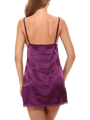 Women's Sexy Lace Backless Mini Dress - Solid Color Strap Lounge Wear