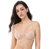 Women's Bras & Bralettes Lace Bras Underwire Bra 34 Cup Solid Color Micro-elastic Breathable Casual Daily Flesh-colored