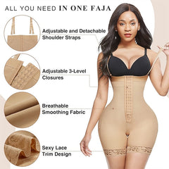 Shapewear for Women Tummy Control Body Shaper Butt Lifter Thigh Slimmer Faja Plus Size with Zipper Crotch