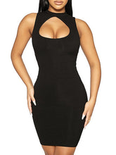 Women‘s Sheath Dress Mini Dress Black White Green Sleeveless Pure Color Hollow Out Spring Summer Crew Neck Stylish Weekend