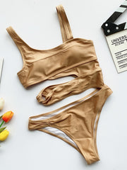 Women's Swimwear One Piece Monokini Bathing Suits trikini Normal Swimsuit Cut Out Slim Solid Color Tie Dye Leopard Pink rose Black and white dots Black White Padded Bathing Suits Sexy Active Sports