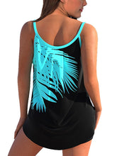 Women's Swimwear Tankini 2 Piece Plus Size Swimsuit Open Back Printing Plaid Flower