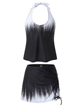 Women's Ombre Tankini Swim Dress - Modest 2-Piece Halter Swimsuit for Beach & Vacation