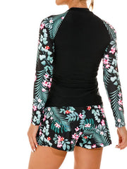 Women's Swimwear Rash Guard Diving 2 Piece Normal Swimsuit Printing High Waisted Leaves Green Blue Royal Blue Scoop Neck Bathing Suits Sports Vacation Fashion / Modern / New / Padded Bras