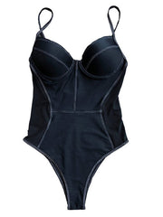 Women's Swimwear One Piece Monokini Normal Swimsuit Modest Swimwear Tummy Control Open Back Mesh Solid Color Green White Black Yellow Rosy Pink Strap Bathing Suits New Vacation Fashion / Sexy